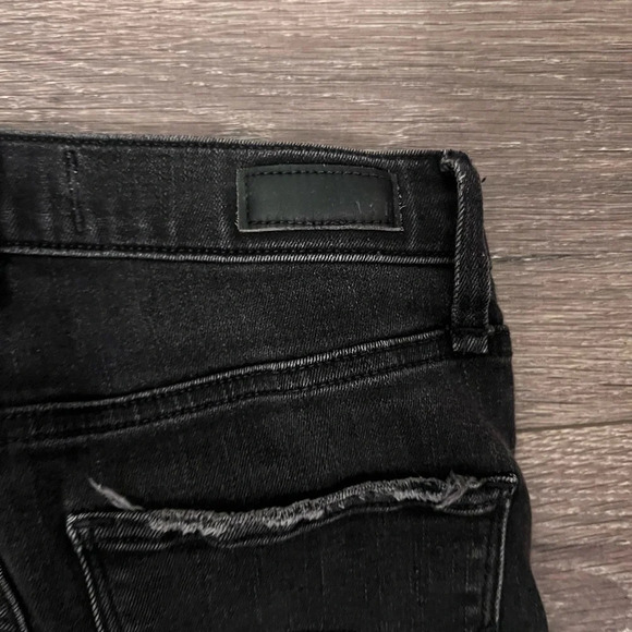 Abercrombie & Fitch Women’s Black Ultra High Ride Skinny Jean Raw Hem Size 4/27 - Picture 5 of 6